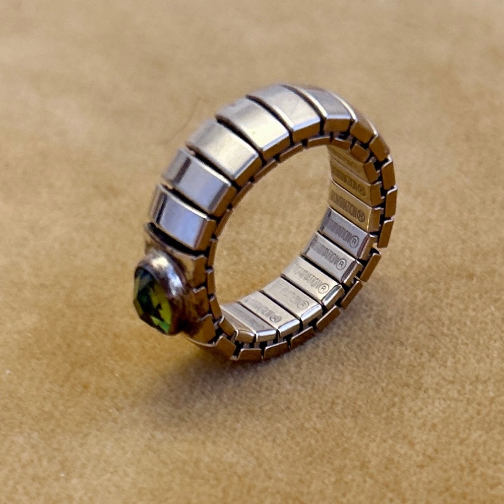 Nomination Stretchable Green Stone Ring - image 1
